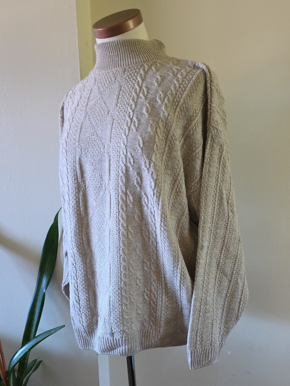 Vintage NWOT Jessie Knit Mockneck Sweater - Oatmeal - Sz 18 (16/18) - Picture 13 of 14